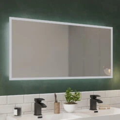 Harbour Glow LED Mirror With Demister Pad & Shaver Socket - 1200 X 600mm -Vado Sale Store harbour glow led mirror 1200x600 lifestyle zoom