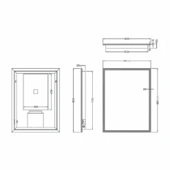 Harbour Glow LED Mirror With Demister Pad & Shaver Socket - 600 X 800mm 7 Harbour Glow LED Mirror With Demister Pad & Shaver Socket - 600 X 800mm -Vado Sale Store harbour glow led mirror 600x800mm tech