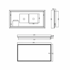 Harbour Glow LED Mirror With Demister Pad & Shaver Socket - 1200 X 600mm -Vado Sale Store harbour glow multicolour led mirror tech
