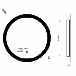 Harbour Glow Round LED Bathroom Mirror With Demister Pad - 600mm -Vado Sale Store harbour glow round led mirror 600mm tech