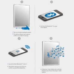 Harbour Glow LED Bluetooth Mirror With Demister Pad & Shaver Socket - 500 X 700mm 14 Harbour Glow LED Bluetooth Mirror With Demister Pad & Shaver Socket - 500 X 700mm -Vado Sale Store harbour glow smart mirror bluetooth pairing chart