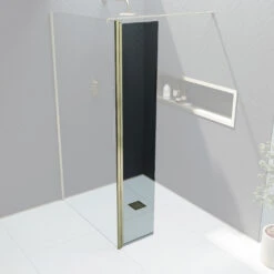 Harbour I10 Hinged 10mm Return Panel For Harbour I10 Glass Panels - Brushed Brass