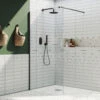 Harbour I10 10mm Easy Clean 2m Tall 600mm Wetroom Panel - Matt Black 2 Harbour I10 10mm Easy Clean 2m Tall 600mm Wetroom Panel - Matt Black -Vado Sale Store harbour i10 shower panel black lifestyle