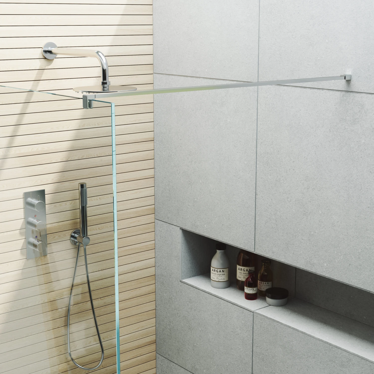 Harbour I10 10mm Easy Clean 2m Tall 1100mm Wetroom Panel - Chrome 6 Harbour I10 10mm Easy Clean 2m Tall 1100mm Wetroom Panel - Chrome - Image 4
