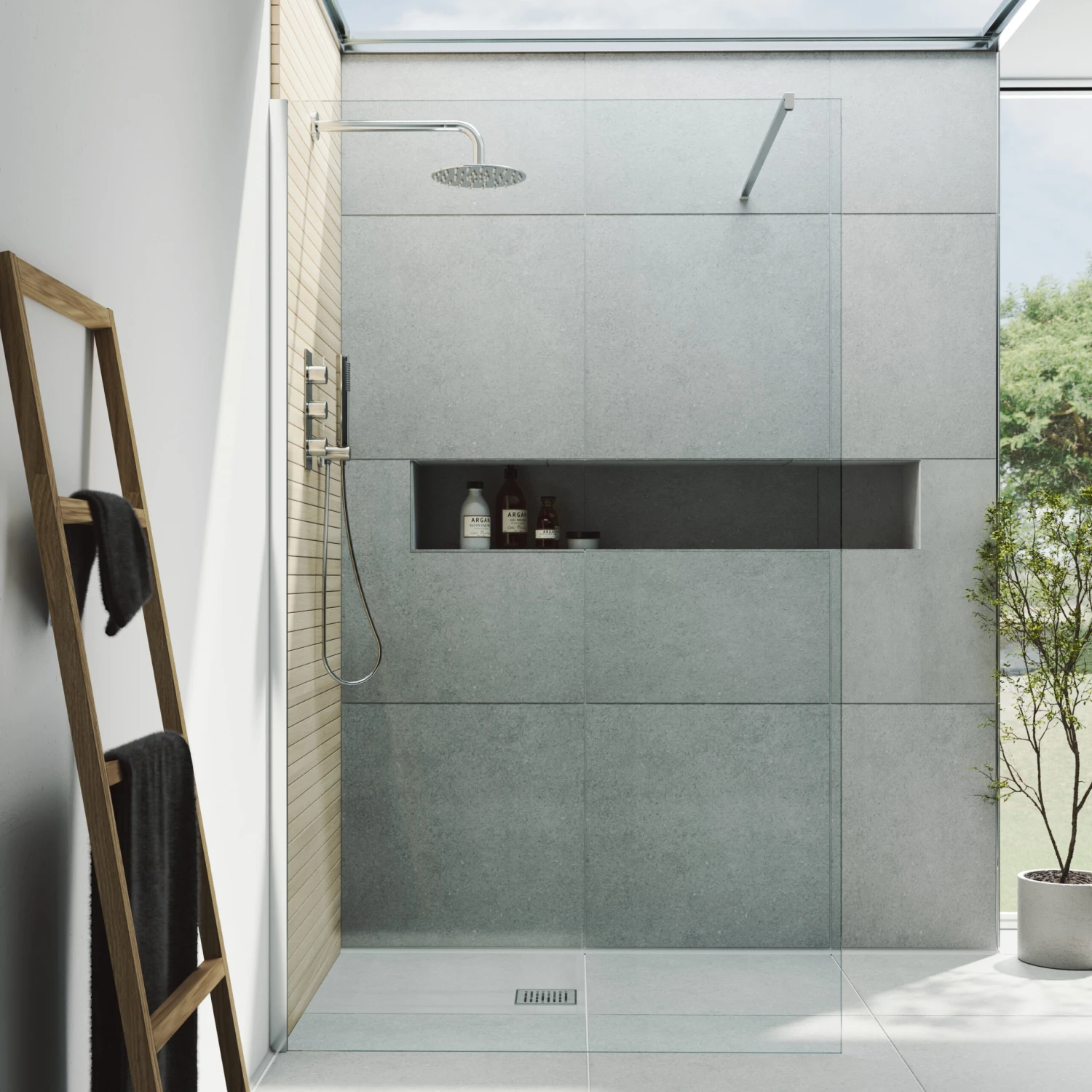 Harbour I10 10mm Easy Clean 2m Tall 1100mm Wetroom Panel - Chrome 4 Harbour I10 10mm Easy Clean 2m Tall 1100mm Wetroom Panel - Chrome - Image 2