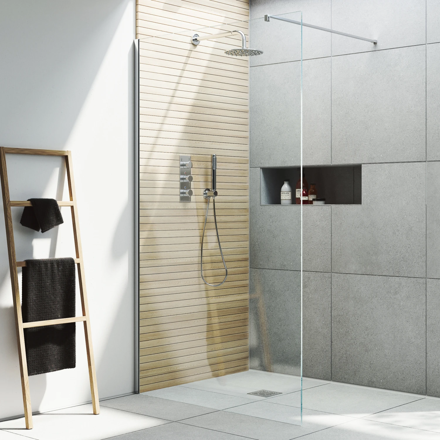 Harbour I10 10mm Easy Clean 2m Tall 1100mm Wetroom Panel - Chrome 3 Harbour I10 10mm Easy Clean 2m Tall 1100mm Wetroom Panel - Chrome