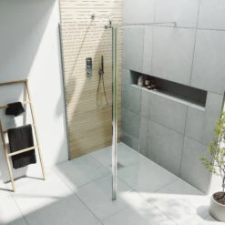 Harbour I10 10mm Easy Clean 2m Tall 700mm Wetroom Panel & 300mm Hinged Return Panel - Chrome 11 Harbour I10 10mm Easy Clean 2m Tall 700mm Wetroom Panel & 300mm Hinged Return Panel - Chrome -Vado Sale Store harbour i10 shower panel with return panel chrome top
