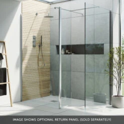 Harbour I10 10mm Easy Clean 2m Tall Wetroom 2 Panel Pack 700mm & 700mm - Chrome -Vado Sale Store harbour i10 shower two panels with return chrome banner 3