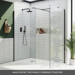 Harbour I10 10mm Easy Clean 2m Tall 600mm Wetroom Panel - Matt Black -Vado Sale Store harbour i10 two panel shower enclosure black banner 2