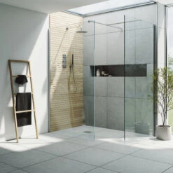 Harbour I10 10mm Easy Clean 2m Tall Wetroom 2 Panel Pack 700mm & 700mm - Chrome -Vado Sale Store harbour i10 two panel shower enclosure chrome room set