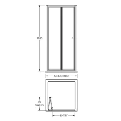 Harbour I5 5mm Bi-Fold Shower Door 900mm & Side Panel 800mm 17 Harbour I5 5mm Bi-Fold Shower Door 900mm & Side Panel 800mm -Vado Sale Store harbour i5 bifold shower door technical drawing