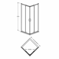Harbour I5 5mm Corner Entry Shower Enclosure - 760mm 15 Harbour I5 5mm Corner Entry Shower Enclosure - 760mm -Vado Sale Store harbour i5 corner entry shower enclosure technical drawing