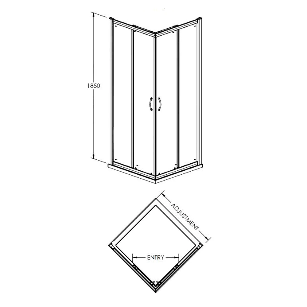Harbour I5 5mm Corner Entry Shower Enclosure - 760mm 9 Harbour I5 5mm Corner Entry Shower Enclosure - 760mm - Image 7