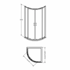 Harbour I5 5mm Quadrant Shower Enclosure - 900mm -Vado Sale Store harbour i5 quadrant shower enclosure technical drawing