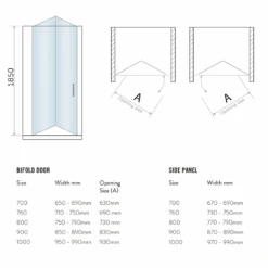Harbour I6 700 Bi-Fold Shower Door - 6mm Glass 19 Harbour I6 700 Bi-Fold Shower Door - 6mm Glass -Vado Sale Store harbour i6 bi fold 6mm shower door and panel technical