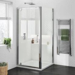 Harbour I6 Easy Clean 6mm Pivot 700mm Shower Door & 700mm Side Panel