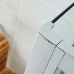 Harbour I6 1100 Universal Sliding Shower Door - 6mm Glass -Vado Sale Store harbour i6 semi frameless enclosure detail lifestyle