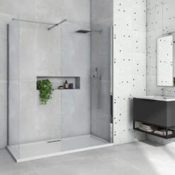 Harbour I8 8mm 2m Tall Wetroom 2 Panel Pack - 1200mm X 1000mm 9 Harbour I8 8mm 2m Tall Wetroom 2 Panel Pack - 1200mm X 1000mm -Vado Sale Store harbour i8 8mm 2m tall easy clean wetroom 2 panel pack primary lifestyle