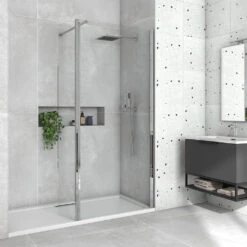 Harbour I8 8mm 2m Tall Easy Clean 700mm Wetroom Panel & Flipper Return Panel 15 Harbour I8 8mm 2m Tall Easy Clean 700mm Wetroom Panel & Flipper Return Panel -Vado Sale Store harbour i8 8mm 2m tall easy clean wetroom panel flipper return panel primary lifestyle