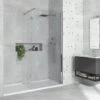 Harbour I8 700 8mm 2m Tall Easy Clean Wetroom Panel & 275mm Deflector Panel 1 Harbour I8 700 8mm 2m Tall Easy Clean Wetroom Panel & 275mm Deflector Panel -Vado Sale Store harbour i8 8mm 2m tall easy clean wetroom panel hinged return panel primary lifestyle