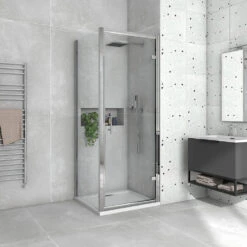 Harbour I8 Easy Clean 8mm Hinged Shower Door 700m & Side Panel 760mm