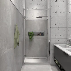 Harbour I8 Easy Clean 8mm Hinged Shower Door 700m & Side Panel 760mm -Vado Sale Store harbour i8 easy clean 8mm hinged shower door primary lifestyle