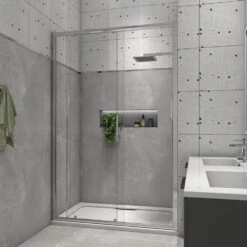 Harbour I8 Easy Clean 8mm Sliding 1000mm Shower Door & 760mm Side Panel 17 Harbour I8 Easy Clean 8mm Sliding 1000mm Shower Door & 760mm Side Panel -Vado Sale Store harbour i8 easy clean 8mm sliding shower door lifestyle2