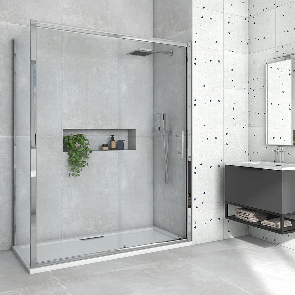 Harbour I8 Easy Clean 8mm Sliding 1000mm Shower Door & 760mm Side Panel 4 Harbour I8 Easy Clean 8mm Sliding 1000mm Shower Door & 760mm Side Panel - Image 2