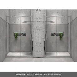 Harbour I8 Easy Clean 8mm Sliding 1000mm Shower Door & 760mm Side Panel 23 Harbour I8 Easy Clean 8mm Sliding 1000mm Shower Door & 760mm Side Panel -Vado Sale Store harbour i8 easy clean 8mm sliding shower door reversible lifestyle2