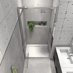 Harbour I8 Easy Clean Infold 8mm 760mm Shower Door & 700mm Side Panel 12 Harbour I8 Easy Clean Infold 8mm 760mm Shower Door & 700mm Side Panel -Vado Sale Store harbour i8 easy clean infold 8mm shower door lifestyle3