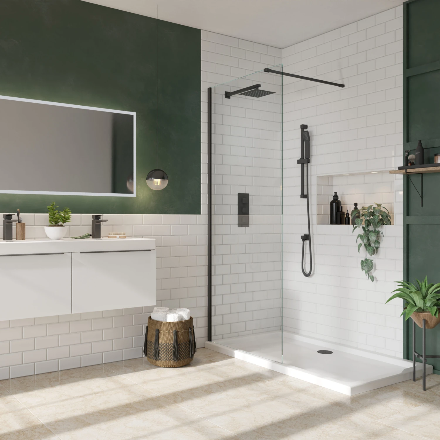 Harbour I8 Matt Black 8mm Walk In Front/Side Panel - 900mm 4 Harbour I8 Matt Black 8mm Walk In Front/Side Panel - 900mm - Image 2