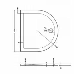 Harbour Primrose D Shaped Shower Tray - 1050 X 925mm -Vado Sale Store harbour primrose 1050x925 dshaped shower tray tech