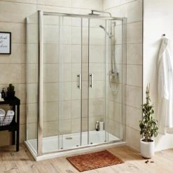 Harbour Primrose Easy Clean 6mm Double Sliding 1400mm Shower Door & 900mm Side Panel
