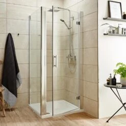 Harbour Primrose 6mm Frameless Hinged 760mm Shower Door & 900mm Side Panel 10 Harbour Primrose 6mm Frameless Hinged 760mm Shower Door & 900mm Side Panel -Vado Sale Store harbour primrose hinged shower door and side panel
