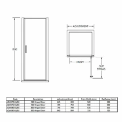 Harbour Primrose 6mm Frameless Hinged 760mm Shower Door & 900mm Side Panel 11 Harbour Primrose 6mm Frameless Hinged 760mm Shower Door & 900mm Side Panel -Vado Sale Store harbour primrose hinged shower door sizes tech