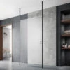 Vellamo City 8mm Matt Black Easy Clean Walk In Panel & Two Ceiling Posts - 800mm