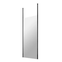 Vellamo City 8mm Matt Black Easy Clean Walk In Panel & Two Ceiling Posts - 800mm -Vado Sale Store harbour status 8mm matt black wetroom screen ceiling posts 700mm 800mm cutout