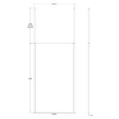 Harbour Alchemy 8mm Easy Clean Walk In Panel & Two Ceiling Posts - 800mm -Vado Sale Store harbour status 8mm wetroom screen ceiling posts 1100mm technical drawing