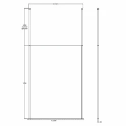Harbour Alchemy 8mm Easy Clean Walk In Panel & Two Ceiling Posts - 800mm -Vado Sale Store harbour status 8mm wetroom screen ceiling posts 1400mm technical drawing