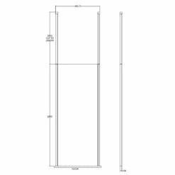 Harbour Alchemy 8mm Easy Clean Walk In Panel & Two Ceiling Posts - 800mm -Vado Sale Store harbour status 8mm wetroom screen ceiling posts 800mm technical drawing