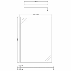 Harbour Alchemy 8mm Easy Clean Walk In Panel & Hinged Return - 900mm 35 Harbour Alchemy 8mm Easy Clean Walk In Panel & Hinged Return - 900mm -Vado Sale Store harbour status 8mm wetroom screen support arm 1400mm technical drawing