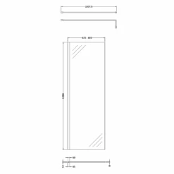 Harbour Alchemy 8mm Easy Clean Walk In Panel & Hinged Return - 900mm 29 Harbour Alchemy 8mm Easy Clean Walk In Panel & Hinged Return - 900mm -Vado Sale Store harbour status 8mm wetroom screen support arm 700mm technical drawing