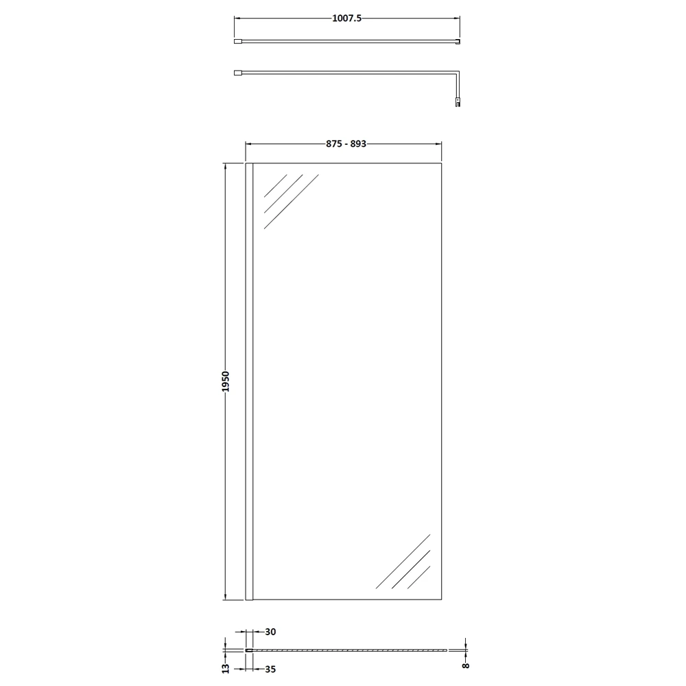 Harbour Alchemy 8mm Easy Clean Walk In Panel & Hinged Return - 900mm 14 Harbour Alchemy 8mm Easy Clean Walk In Panel & Hinged Return - 900mm - Image 12