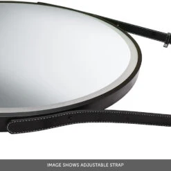 Harbour Status LED Illuminated Black Frame Round Mirror With Demister Pad, Colour Change LEDs & Strap - 600mm 9 Harbour Status LED Illuminated Black Frame Round Mirror With Demister Pad, Colour Change LEDs & Strap - 600mm -Vado Sale Store harbour status black round led mirror strap detail