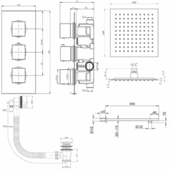 Harbour Status Matt Black Concealed Shower Valve, Fixed Wall Mounted Head & Overflow Bath Filler -Vado Sale Store harbour status black wall overflow shower bundle tech v3