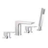 Harbour Status Chrome 4 Hole Bath Mixer With Pull Out Handset & Shower Kit -Vado Sale Store harbour status chrome 4 hole deck bath tap tech cutout