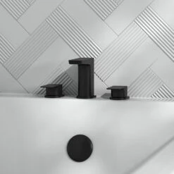 Harbour Status Matt Black 3 Hole Bath Mixer Tap -Vado Sale Store harbour status matt black 3hole bath mixer lifestyle2