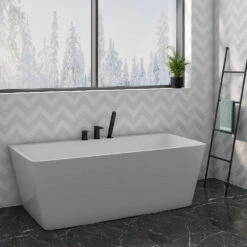 Harbour Status Matt Black 3 Hole Bath Mixer With Pull Out Handset -Vado Sale Store harbour status matt black 3hole bath shower mixer lifestyle2