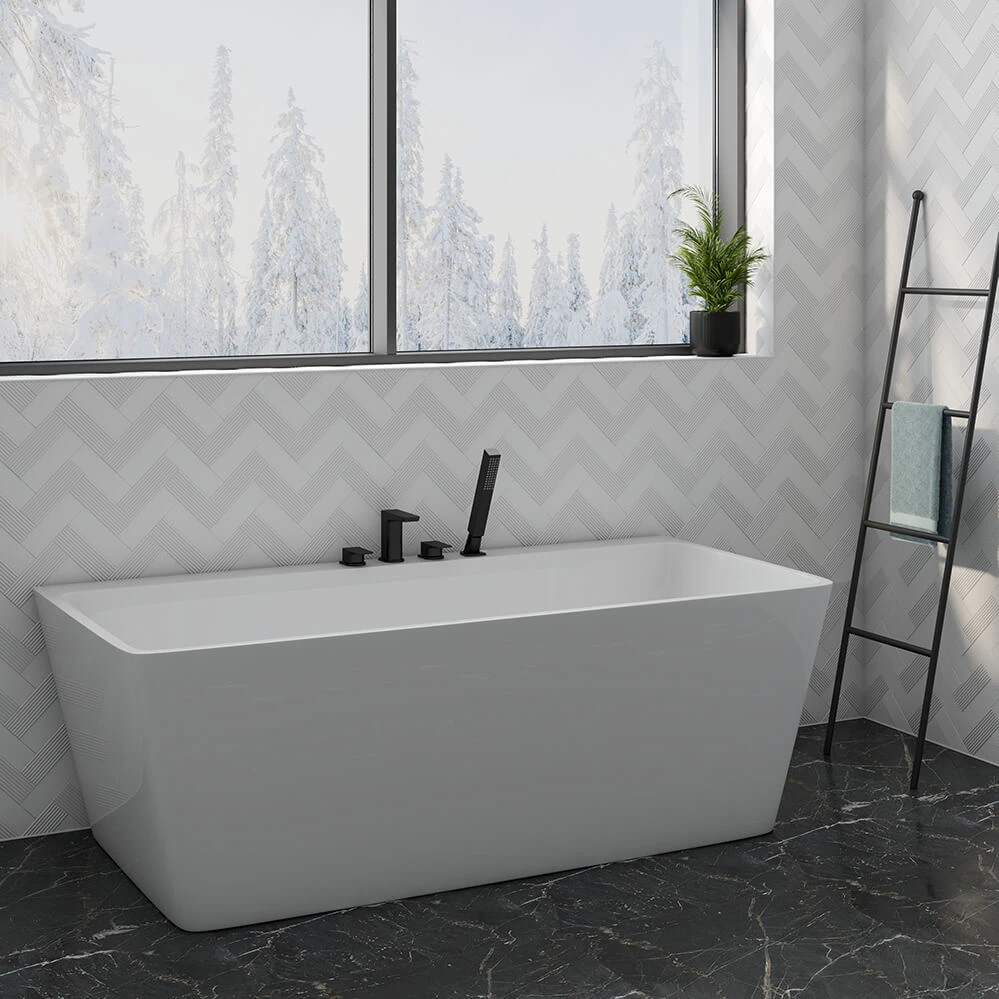 Harbour Status Matt Black 4 Hole Bath Mixer With Pull Out Handset 5 Harbour Status Matt Black 4 Hole Bath Mixer With Pull Out Handset - Image 3