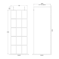 Vellamo City 8mm Easy Clean Matt Black Framed Freestanding Walk In Panel - 900mm 20 Vellamo City 8mm Easy Clean Matt Black Framed Freestanding Walk In Panel - 900mm -Vado Sale Store harbour status matt black framed freestanding walk in panel 760mm technical drawing
